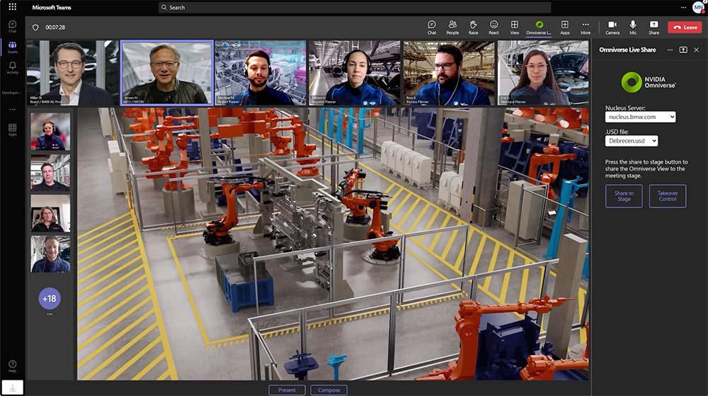 microsoft team screenshot of mercedes engineering team.
