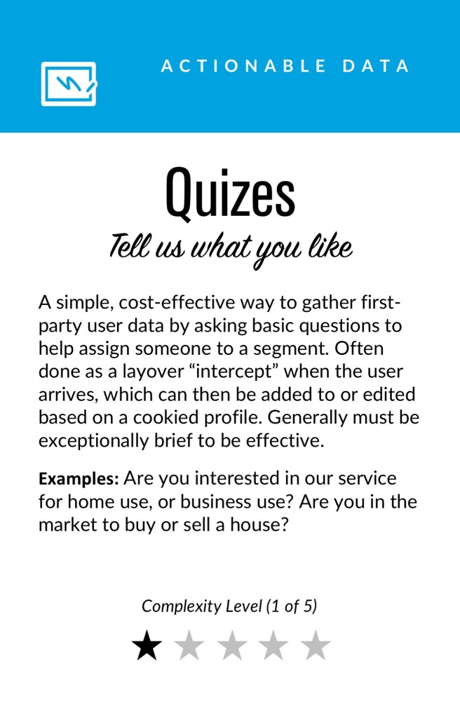 Quizes: Tell us what you like